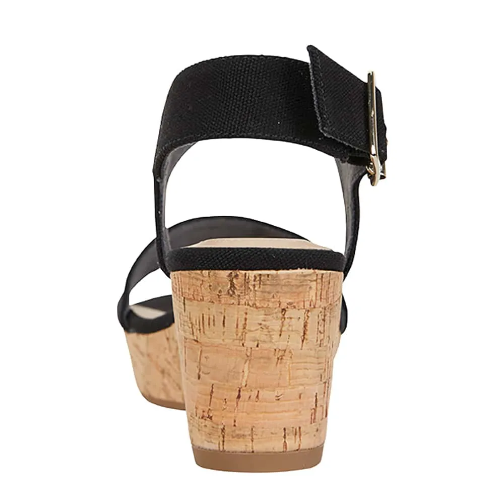 Ember Heel in Black Fabric