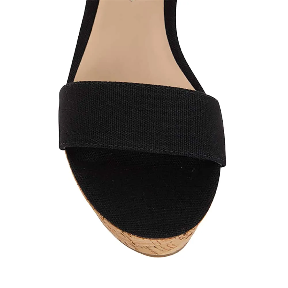 Ember Heel in Black Fabric