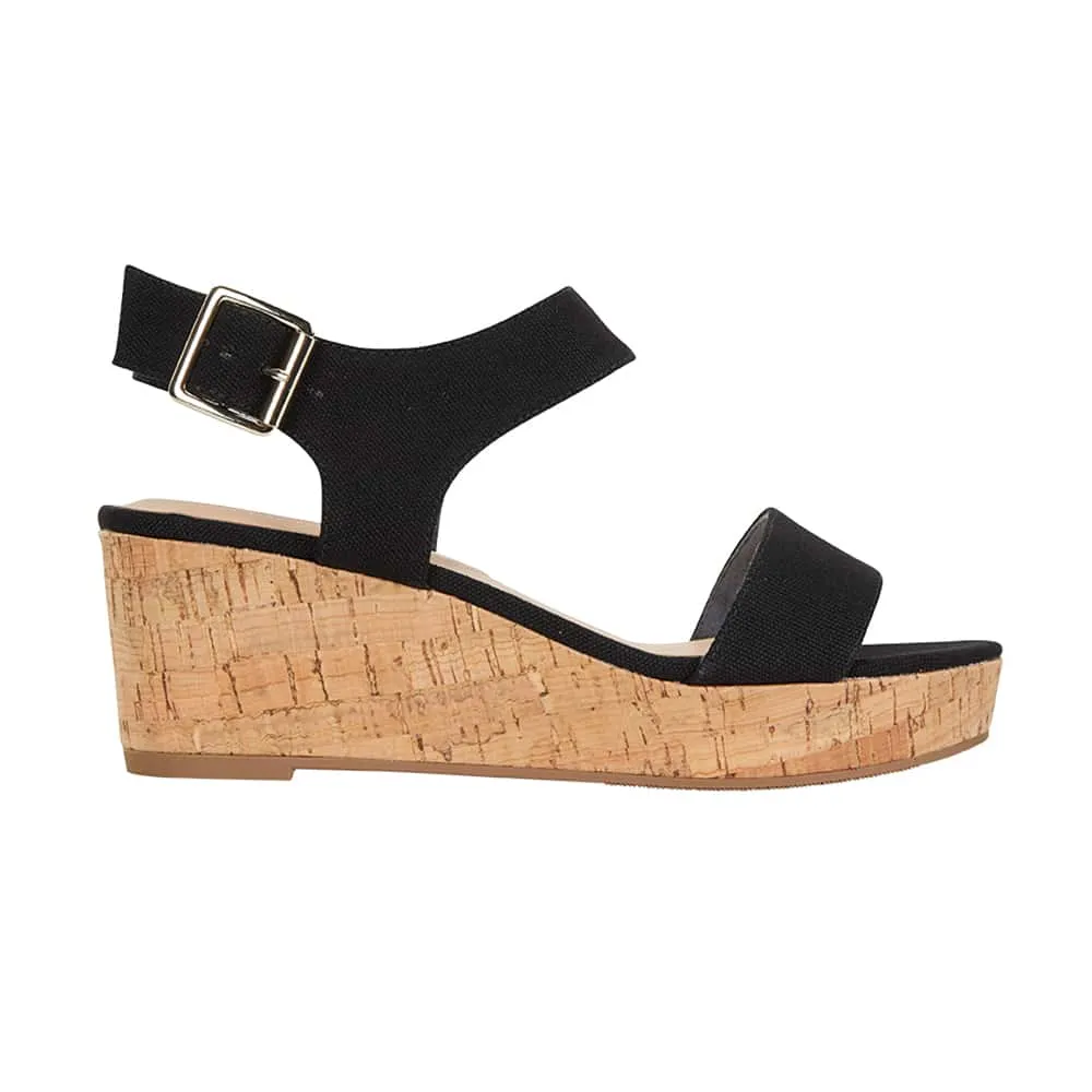 Ember Heel in Black Fabric