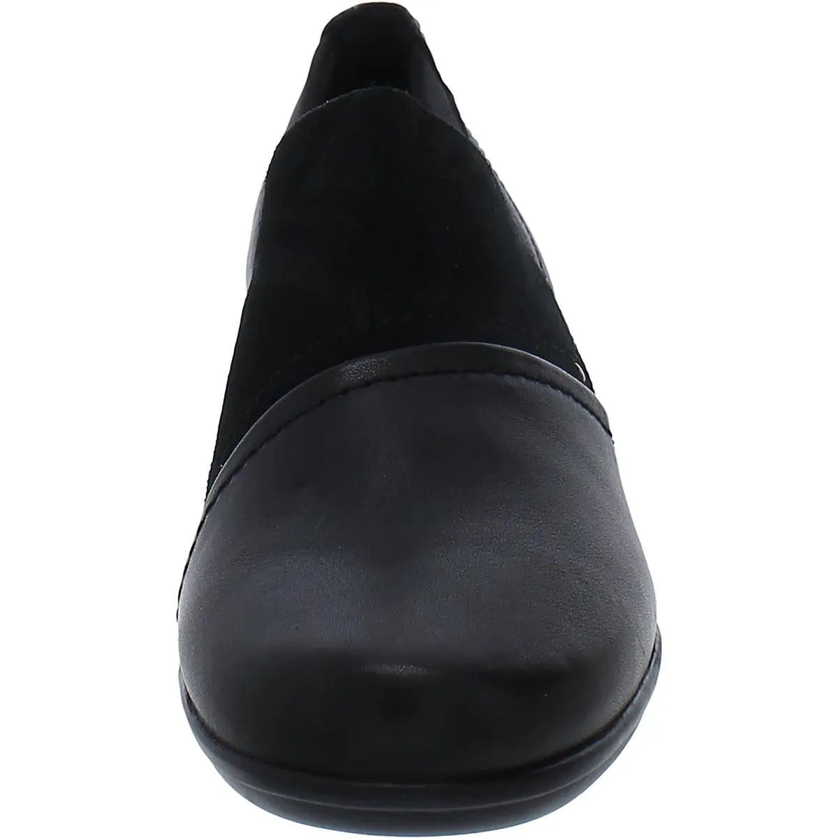Emily Step Womens Leather Slip-On Kitten Heels