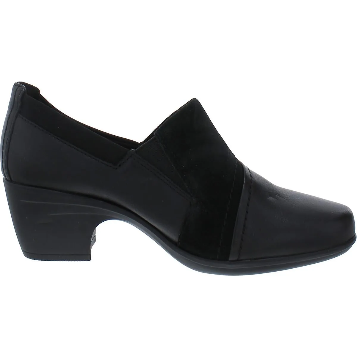 Emily Step Womens Leather Slip-On Kitten Heels