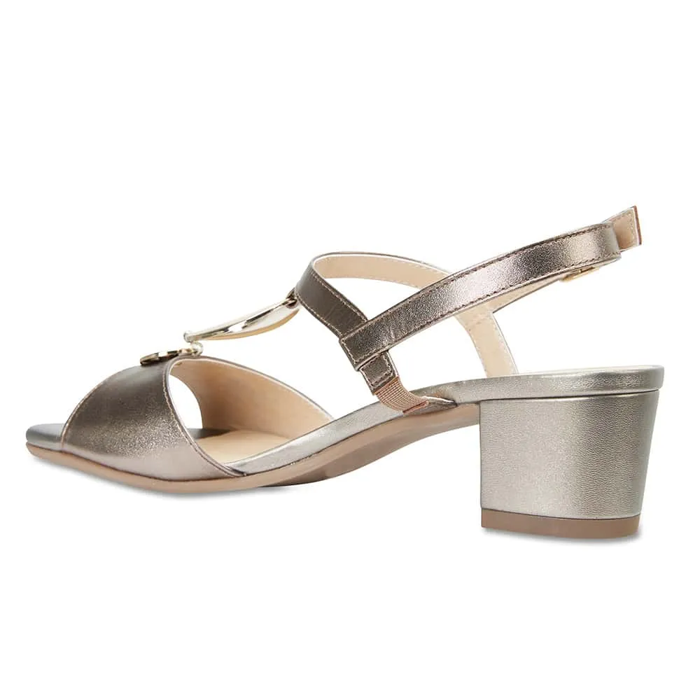 Estelle Heel in Pewter Leather