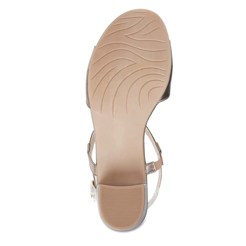 Estelle Heel in Pewter Leather