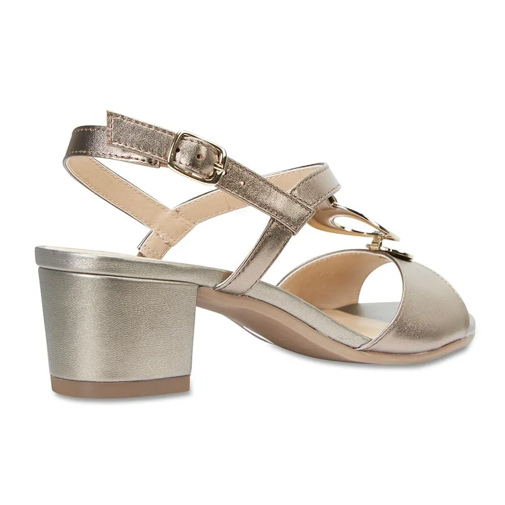 Estelle Heel in Pewter Leather