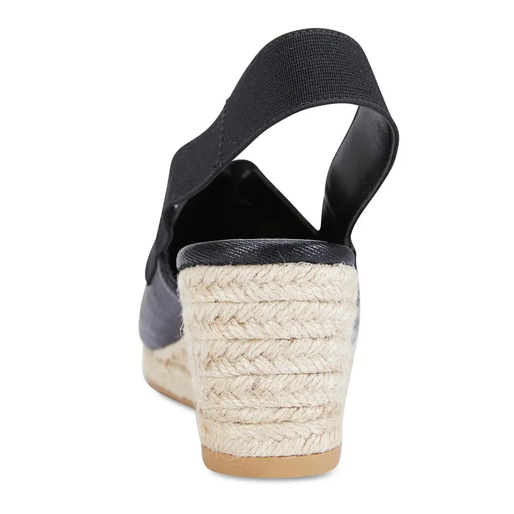 Evelyne Espadrille in Black Fabric