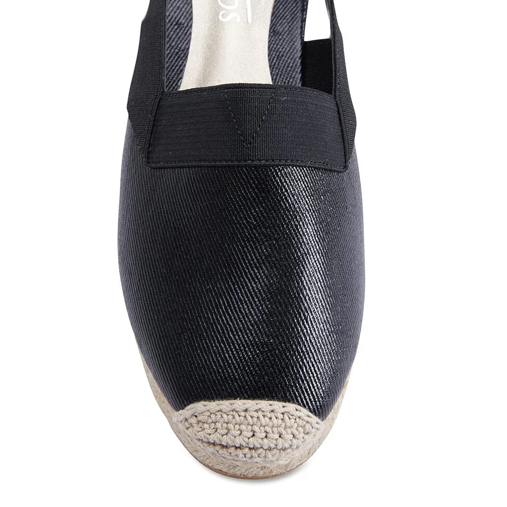 Evelyne Espadrille in Black Fabric