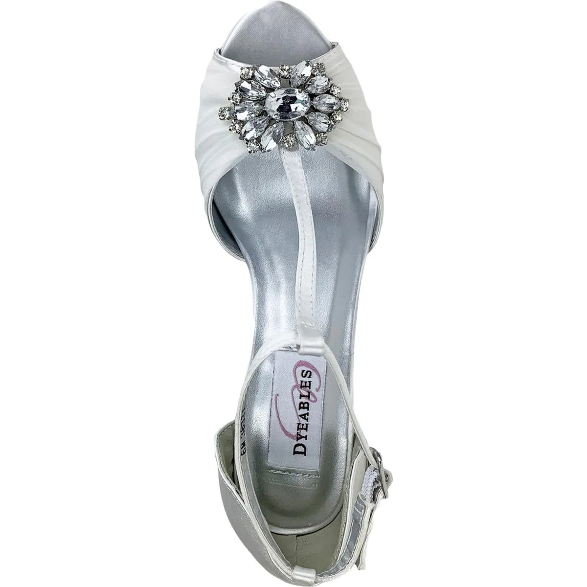 Everly Womens Satin T-Strp Dress Pumps