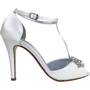 Everly Womens Satin T-Strp Dress Pumps