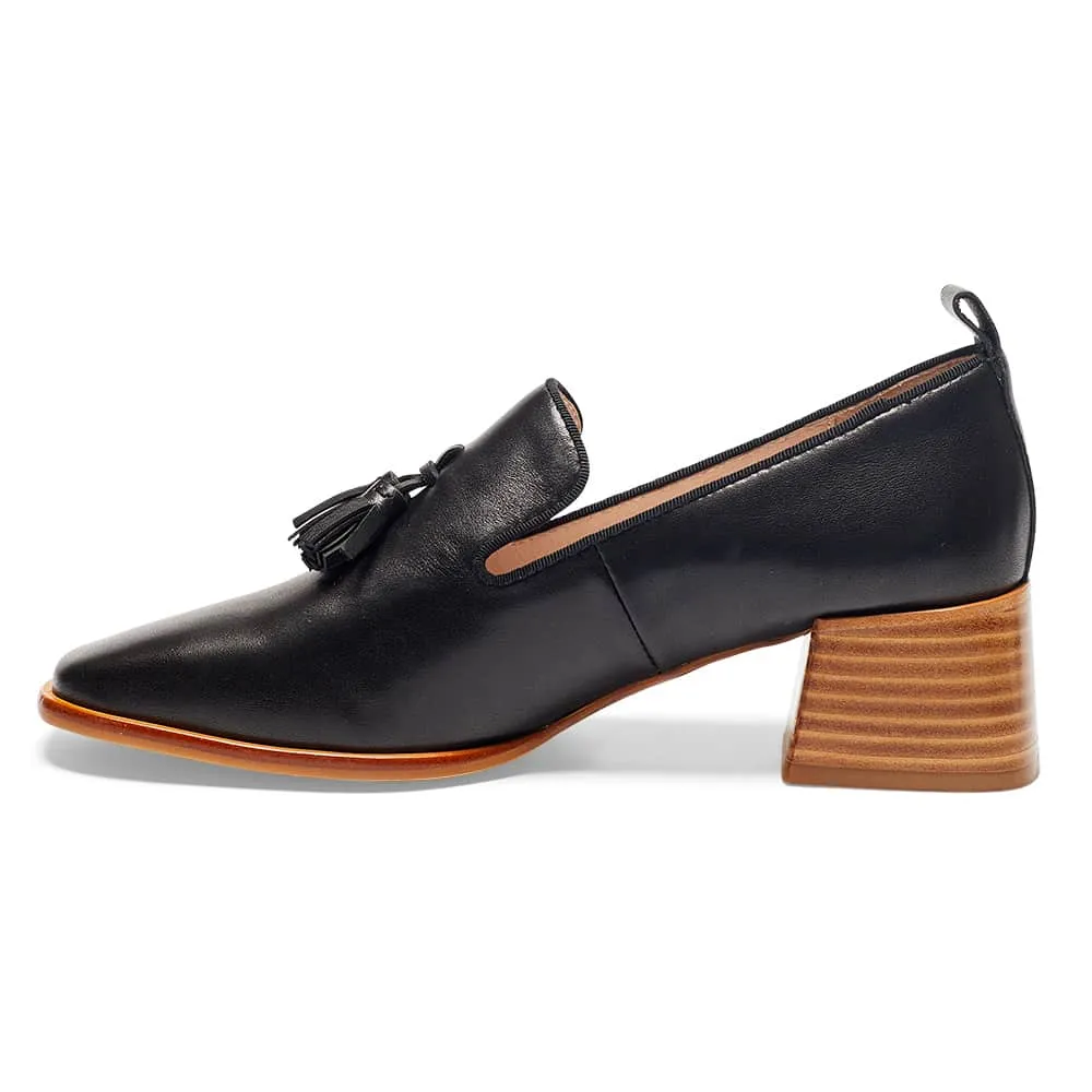 Famous Heel in Black Leather