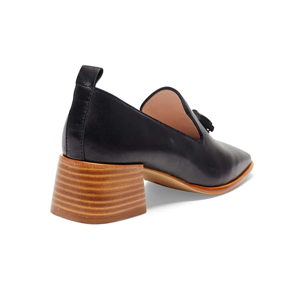 Famous Heel in Black Leather