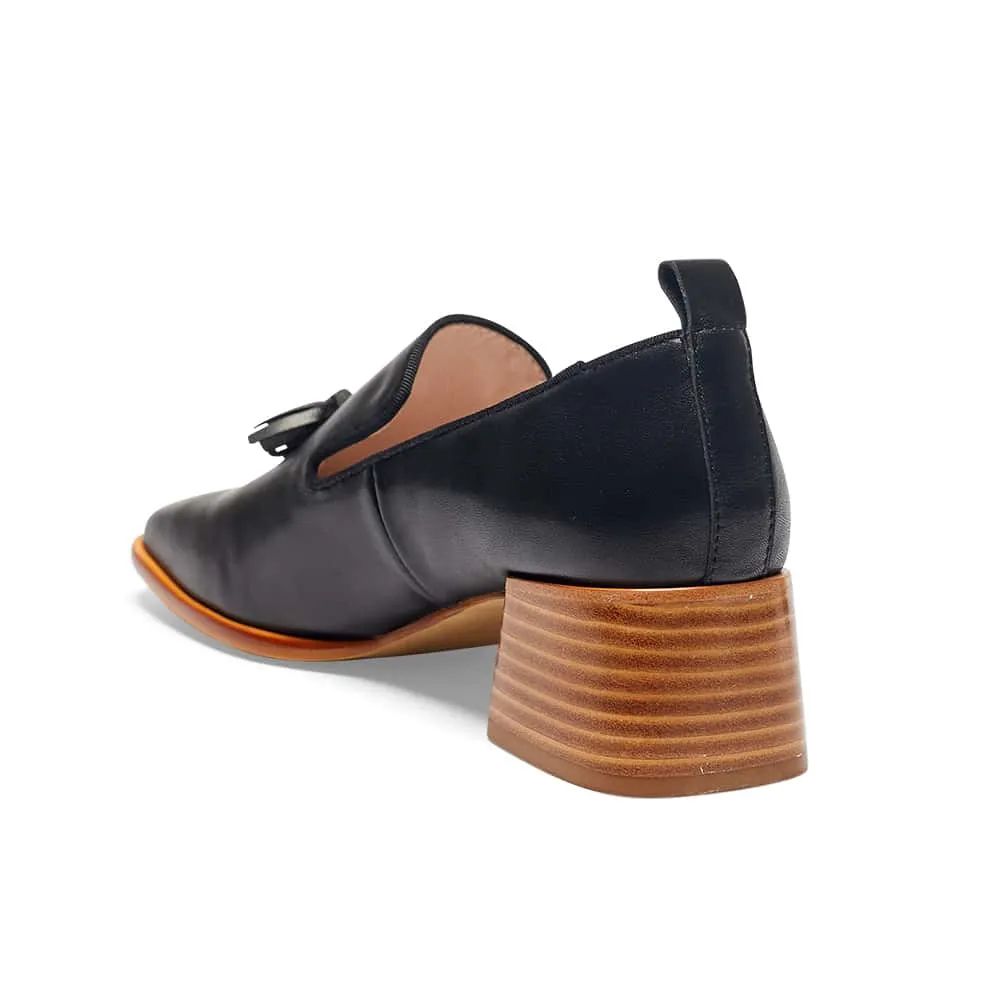 Famous Heel in Black Leather