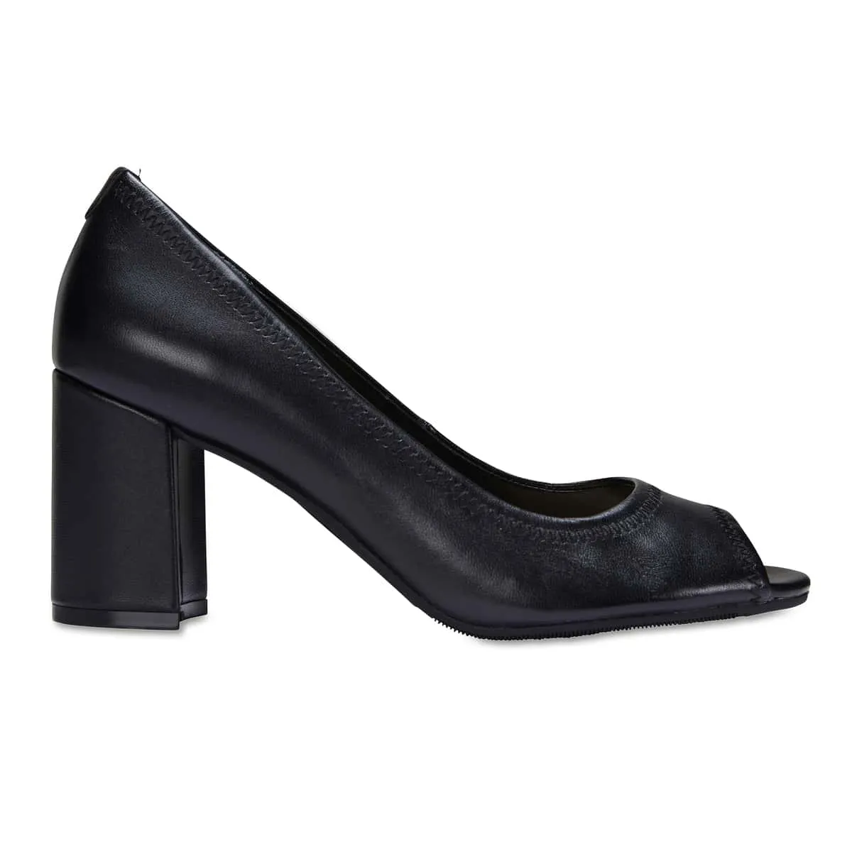 Fawn Heel in Black Leather