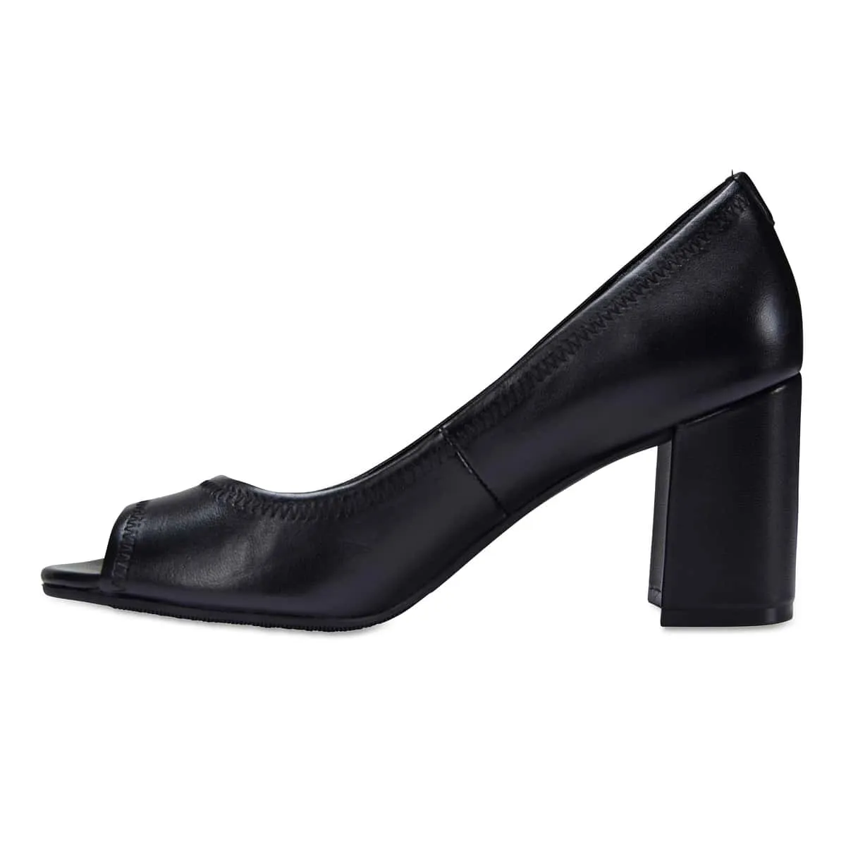 Fawn Heel in Black Leather