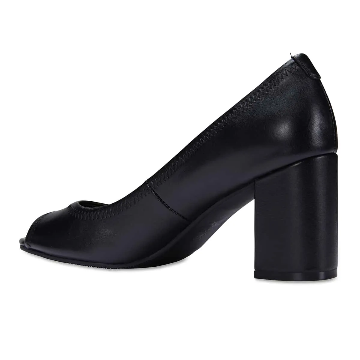 Fawn Heel in Black Leather