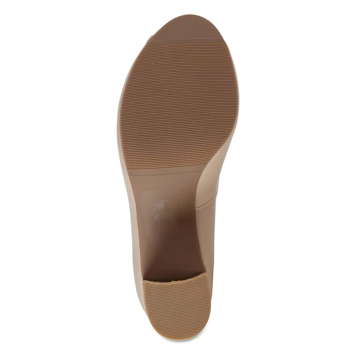 Fawn Heel in Nude Leather