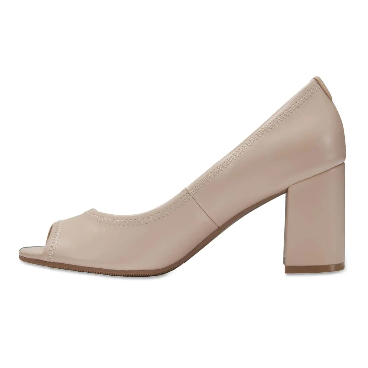 Fawn Heel in Nude Leather