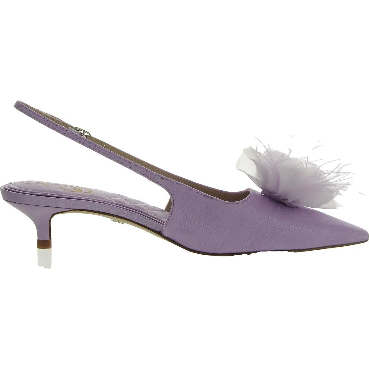 FAYE Womens Slingback Cushioned Footbed Kitten Heels