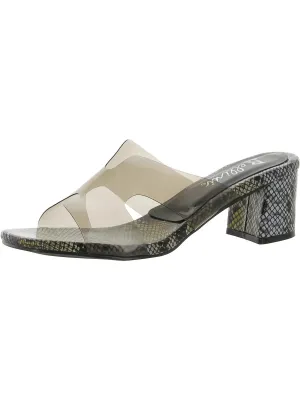 Faze Womens Faux Leather Open Toe Pumps