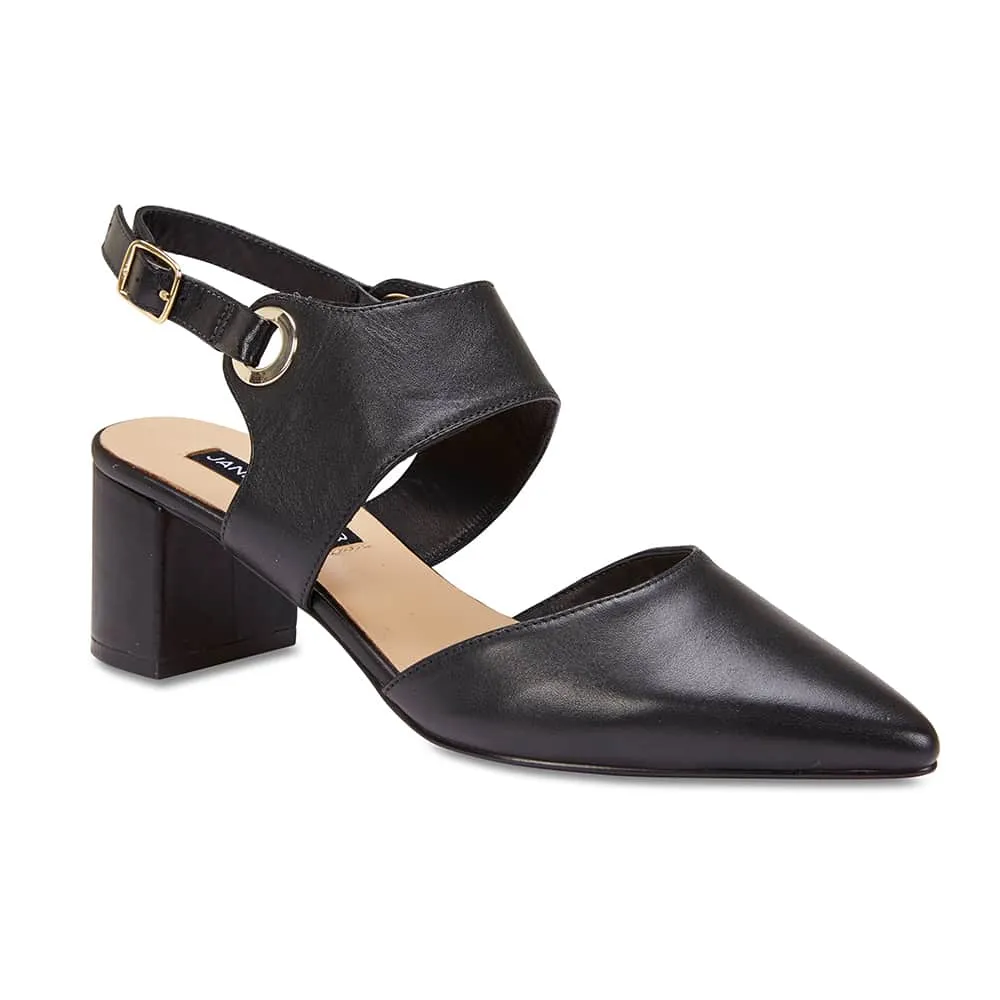 Felicity Heel in Black Leather