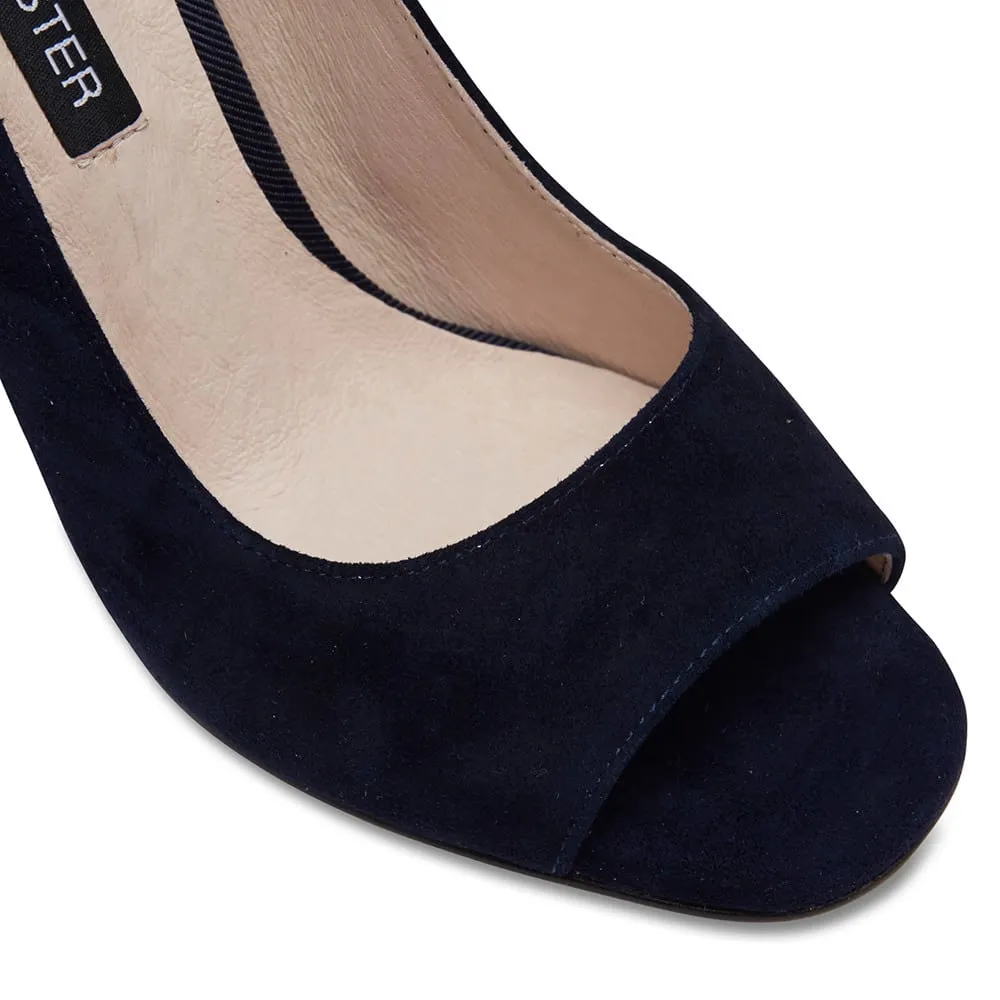 Finn Heel in Navy Suede