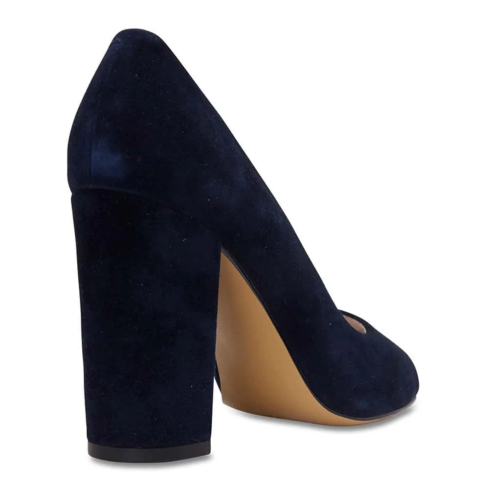 Finn Heel in Navy Suede