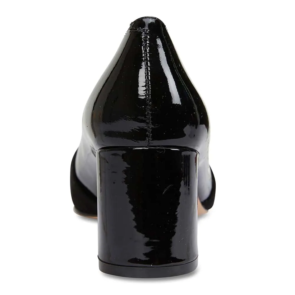 Flare Heel in Black Patent