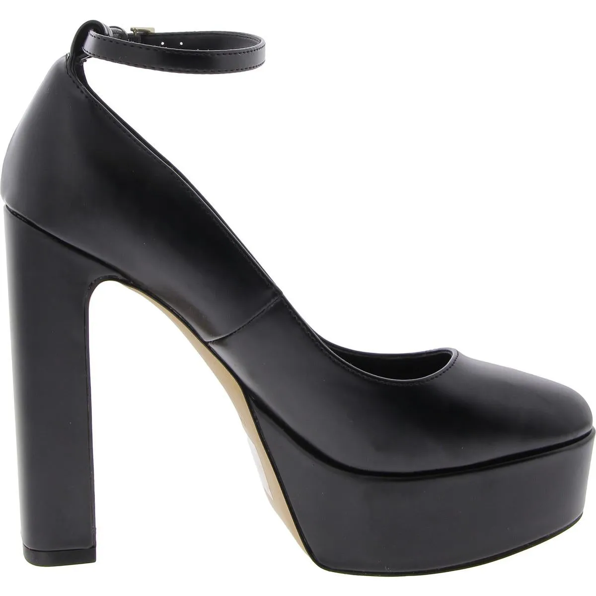 Fonda Womens Faux Leather Adjustable Block Heels
