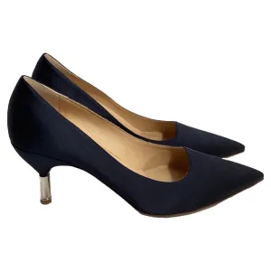 Gabriela Hearst Inaya Pumps in Navy Blue Satin