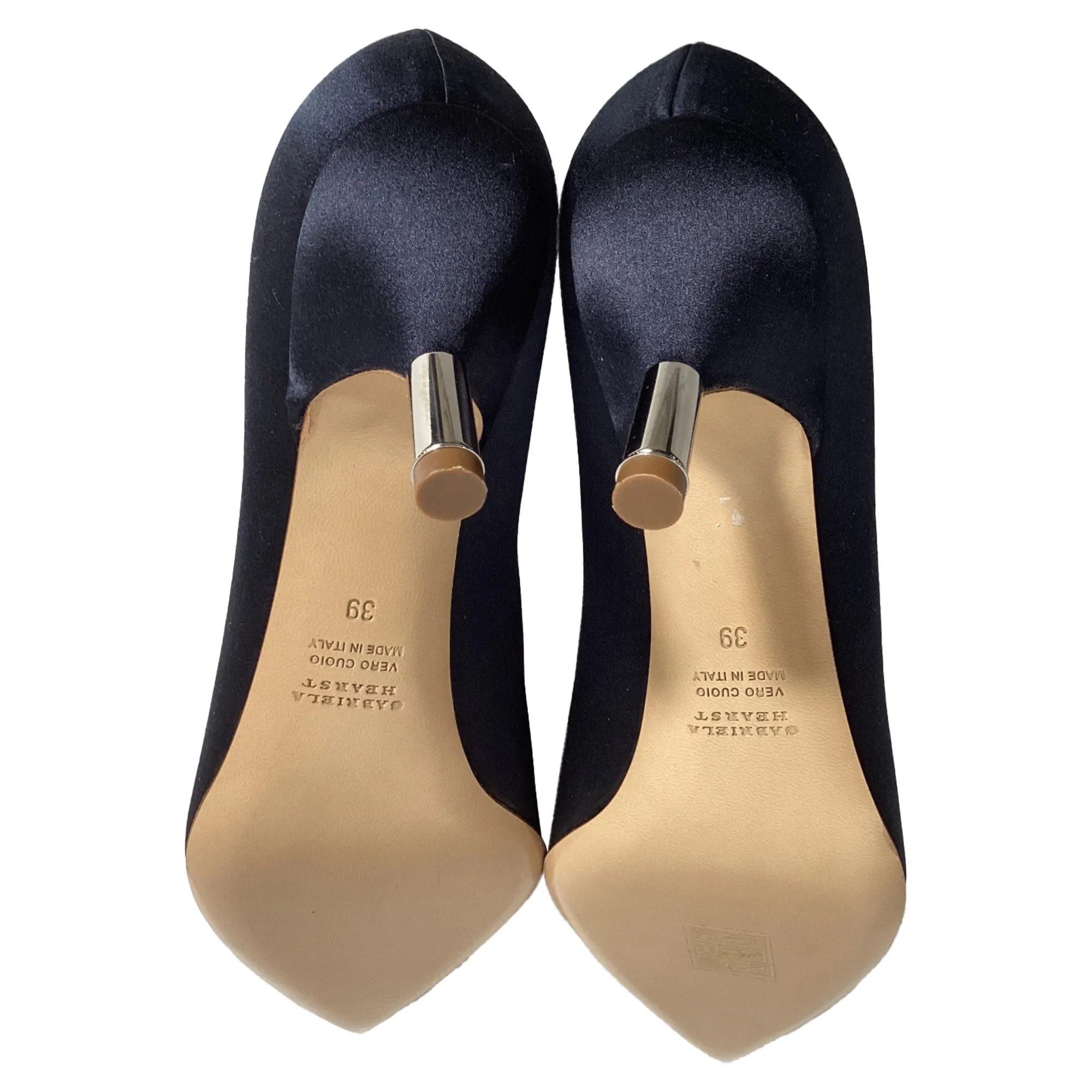 Gabriela Hearst Inaya Pumps in Navy Blue Satin