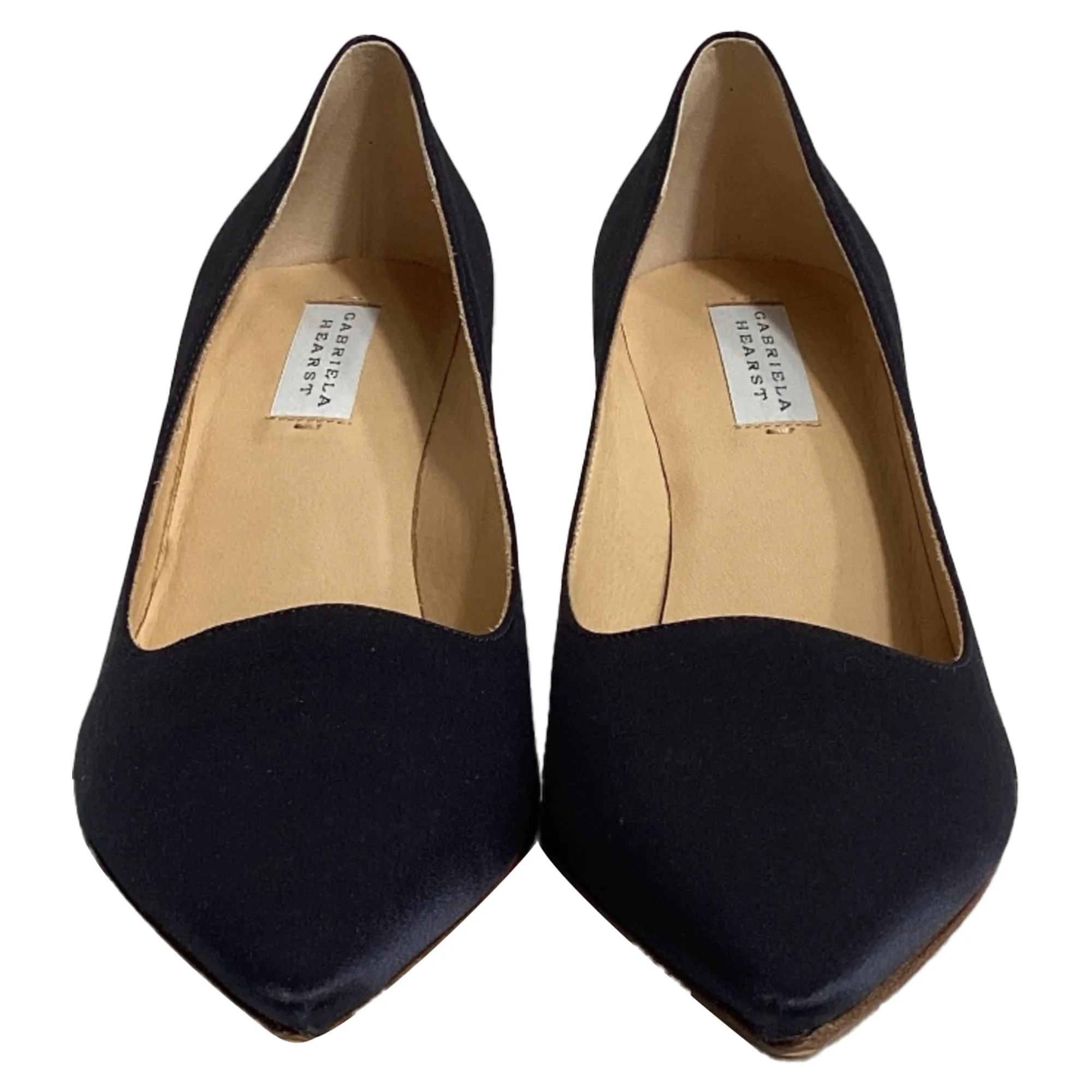 Gabriela Hearst Inaya Pumps in Navy Blue Satin