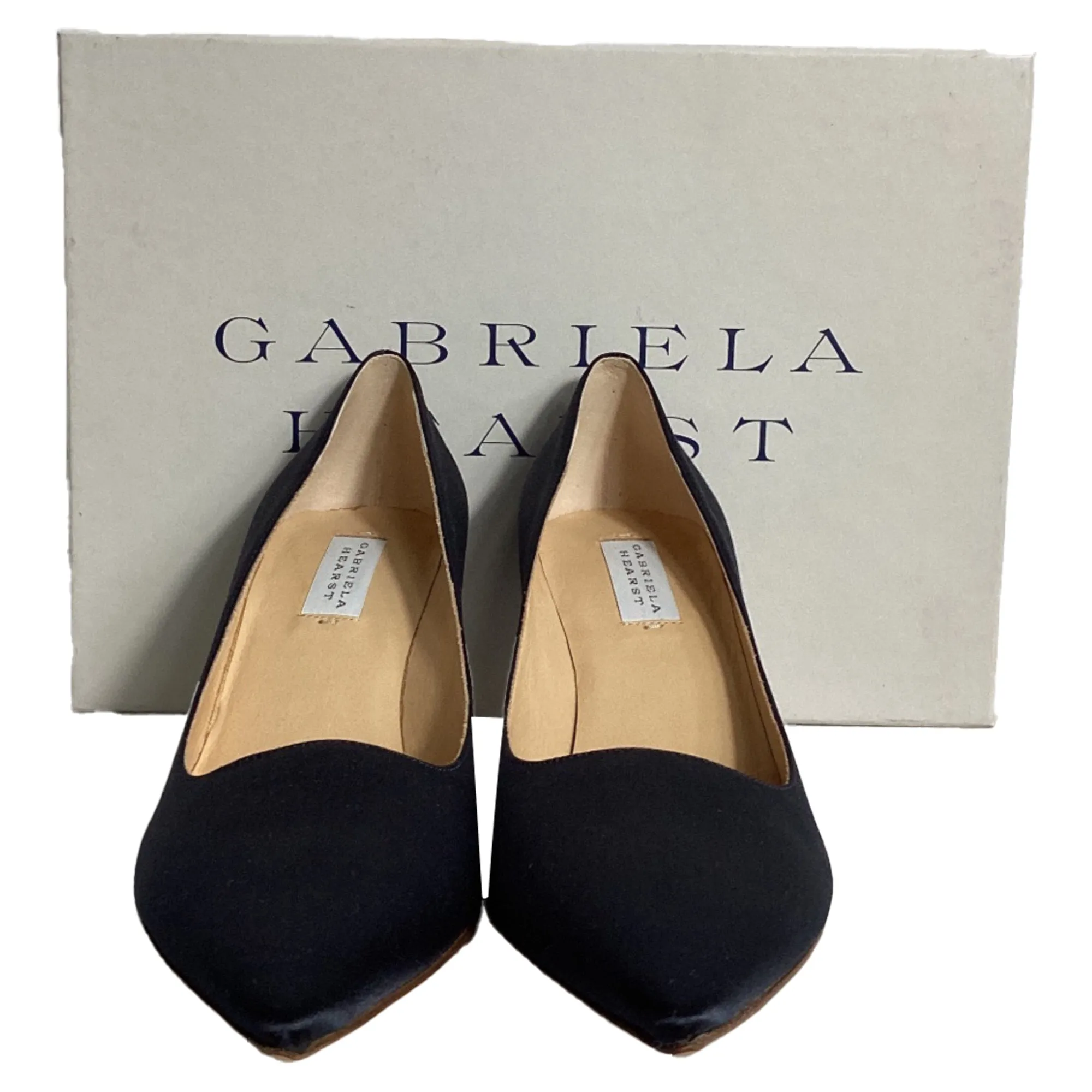 Gabriela Hearst Inaya Pumps in Navy Blue Satin