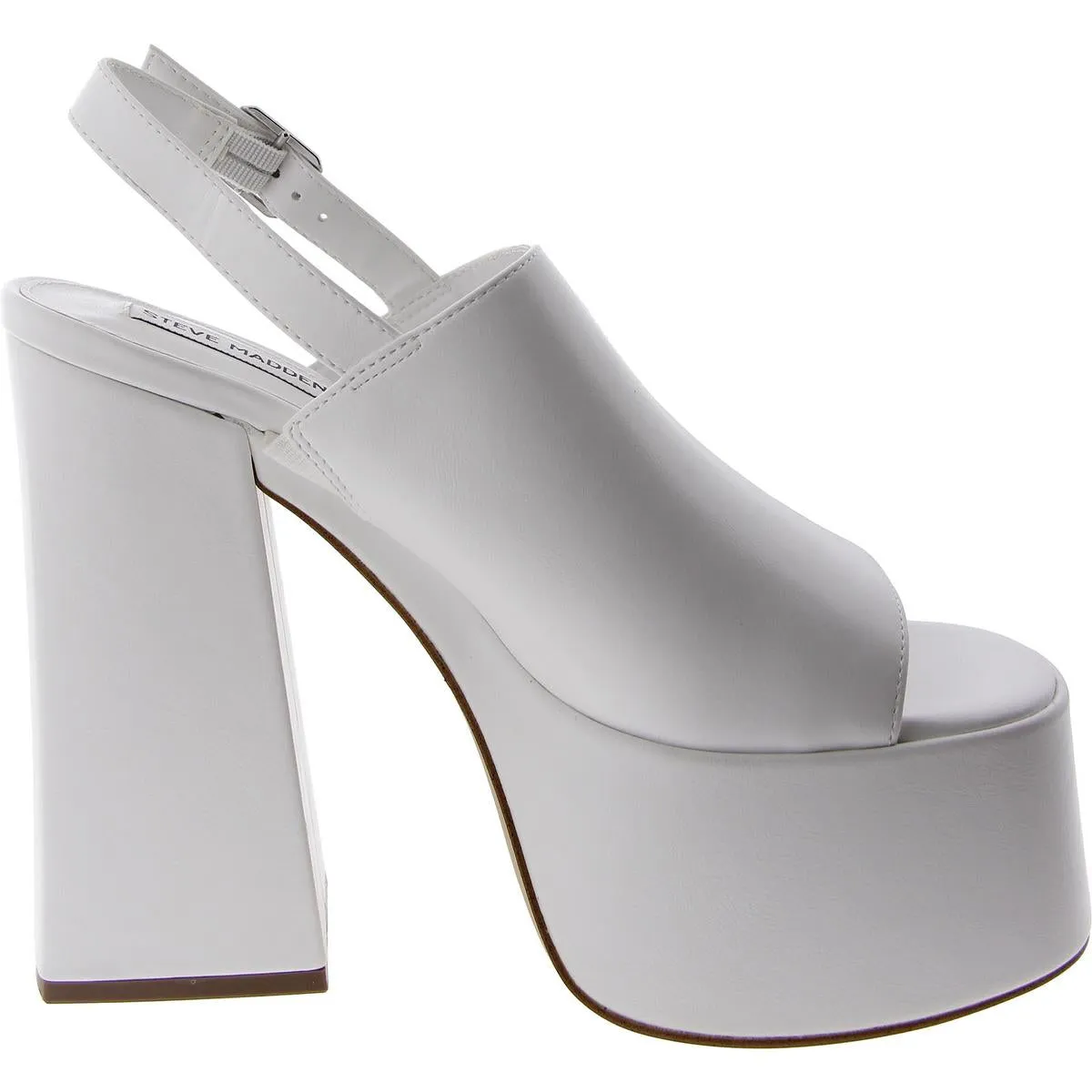 Gadget Womens Faux Leather Open Toe Platform Heels