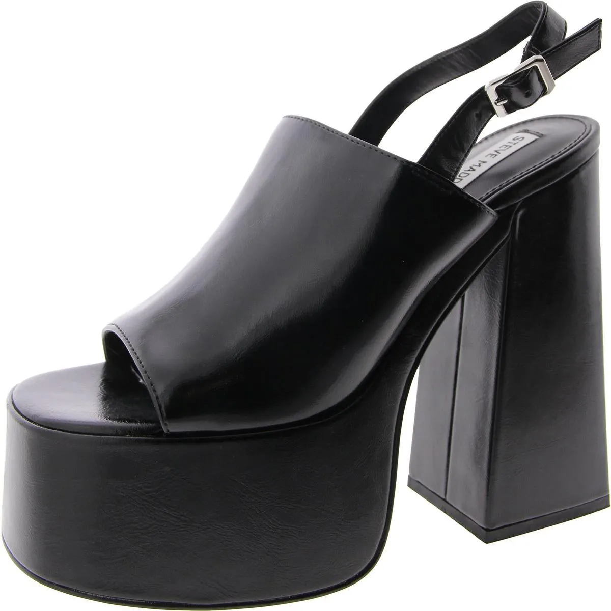 Gadget Womens Faux Leather Open Toe Platform Heels
