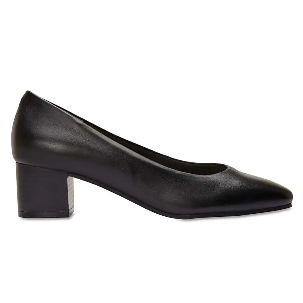 Gamma Heel in Black Leather