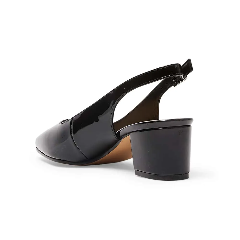 Garland Heel in Black Patent