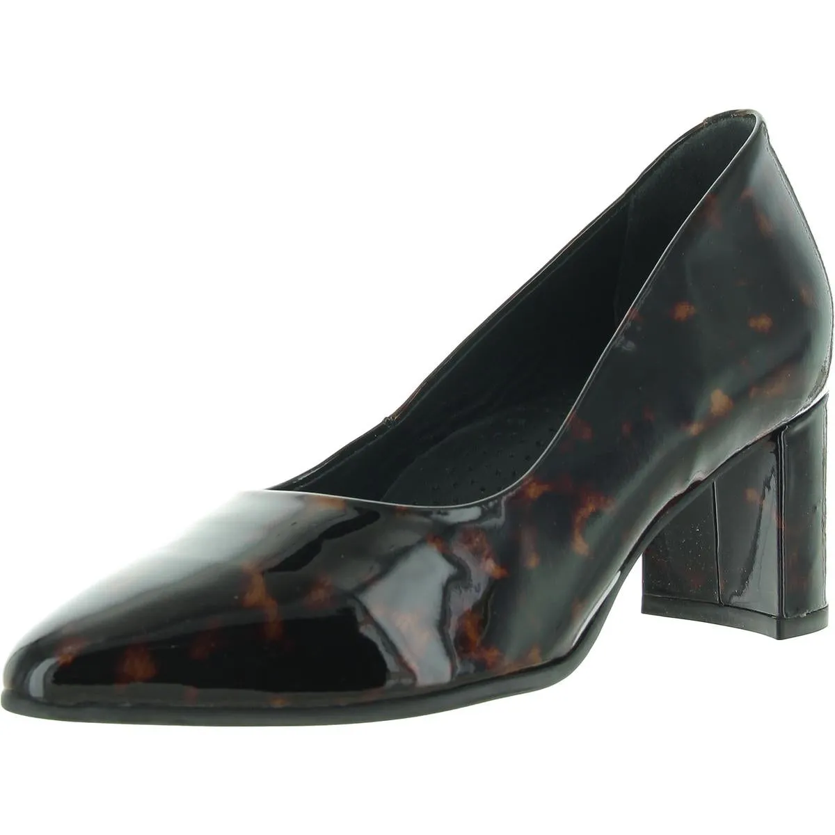 Garrett Womens Padded Insole Patent Leather Pumps