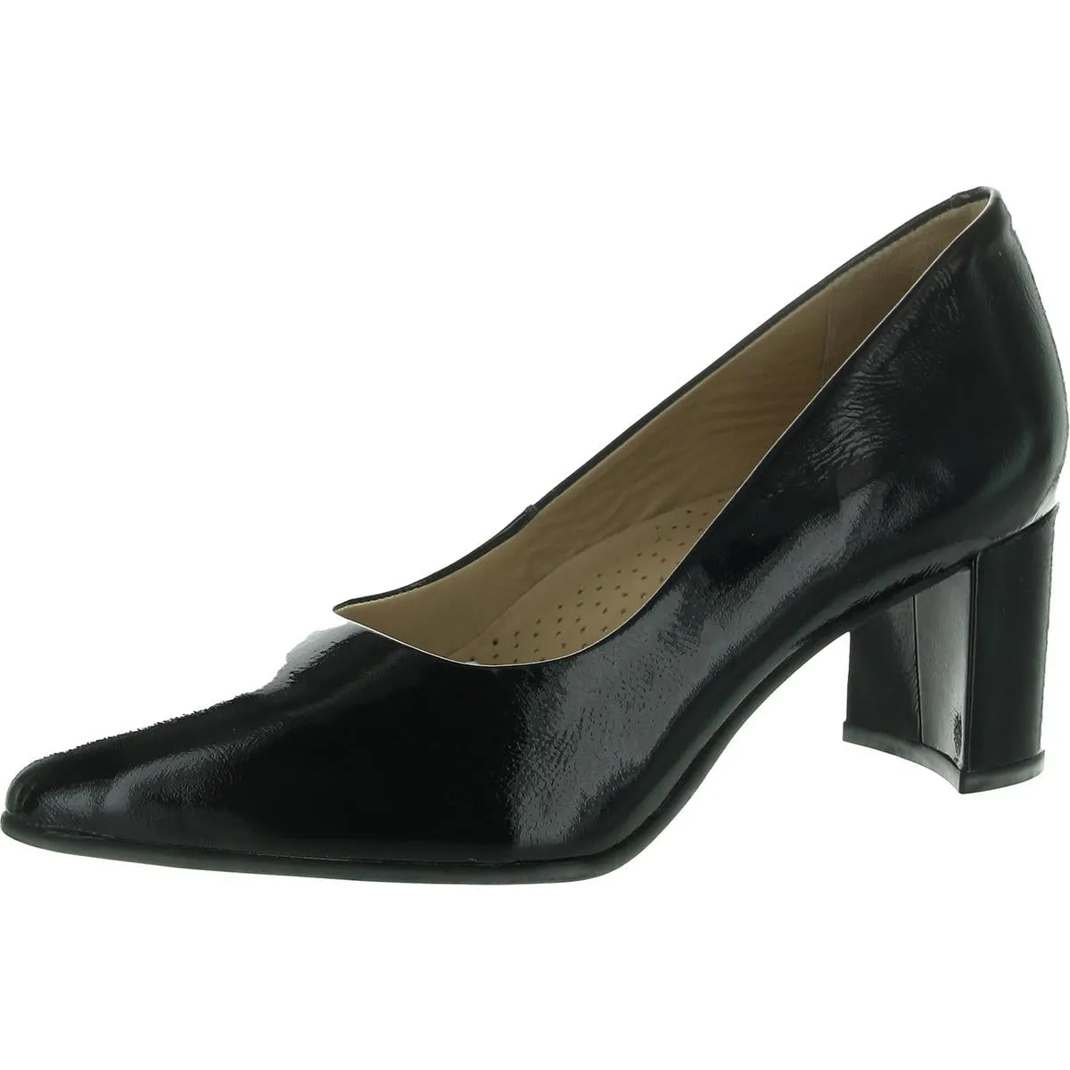 Garrett Womens Padded Insole Patent Leather Pumps