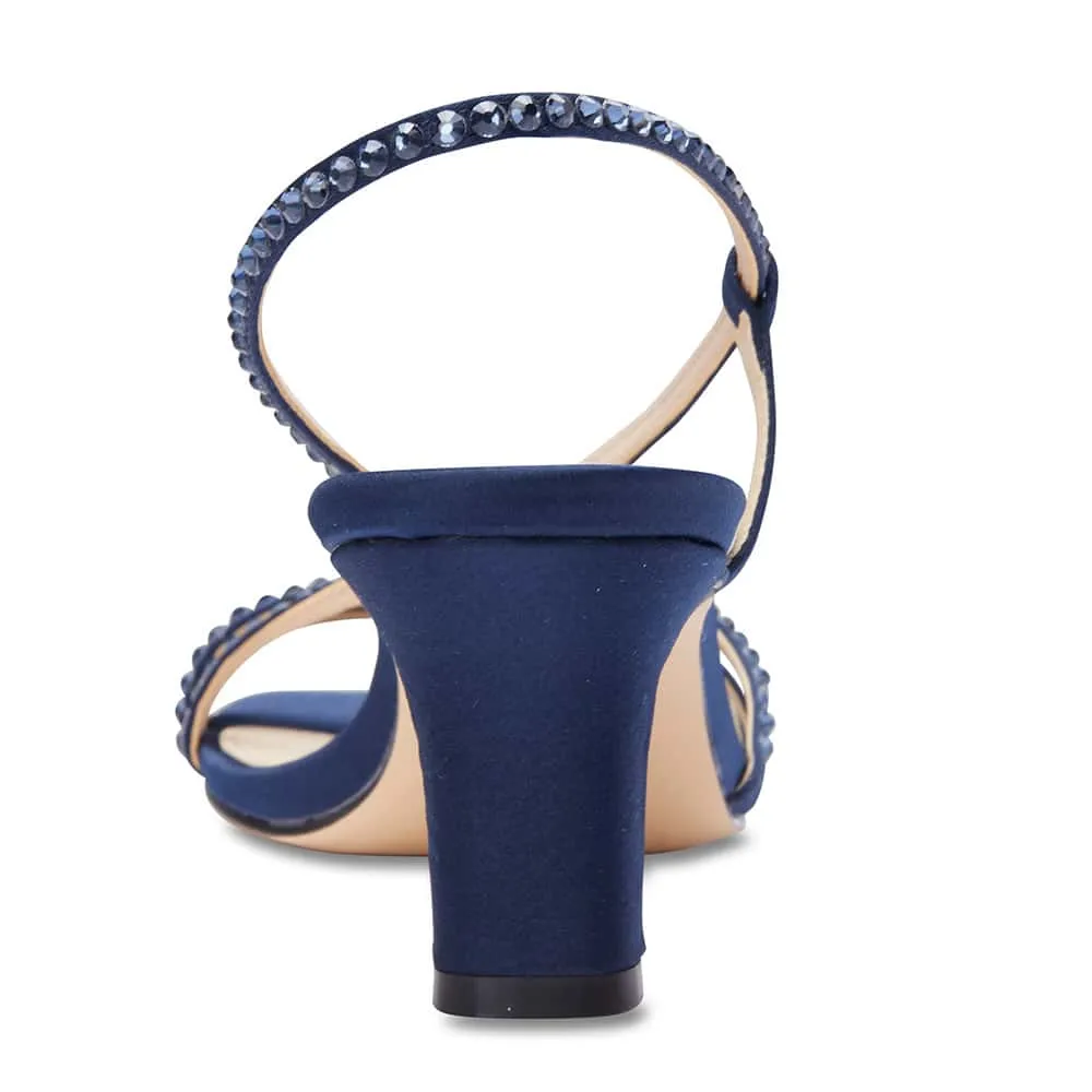 Gerri Heel in Navy Satin