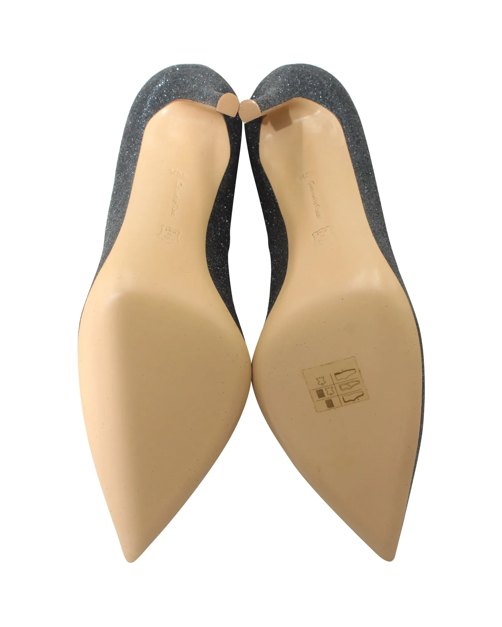 Gianvito Rossi Gianvito 105 Glitter Pumps in Blue Grey Leather