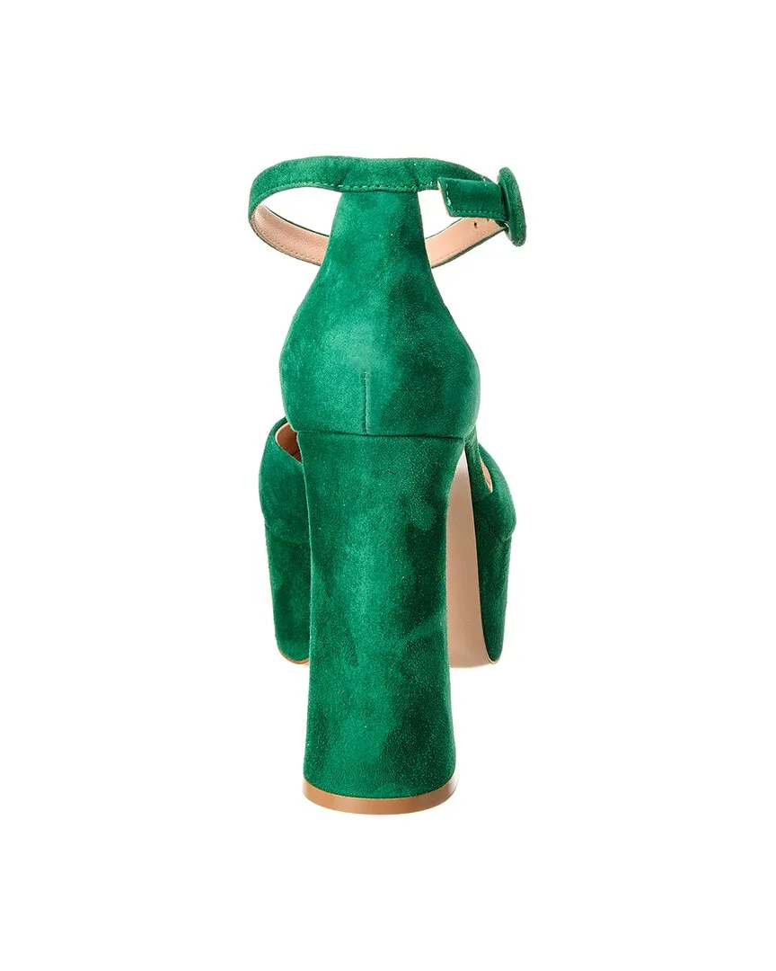 Gianvito Rossi Holly D'Orsay 70 Suede Platform Pump