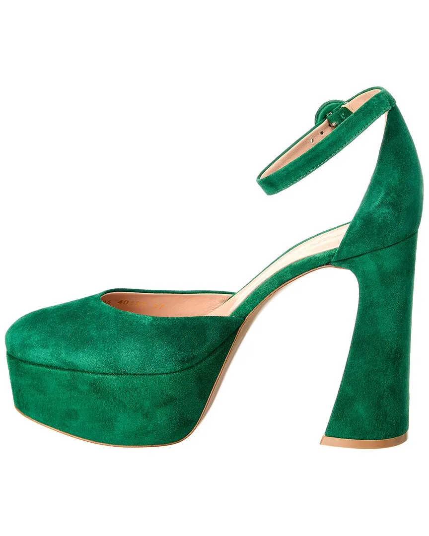 Gianvito Rossi Holly D'Orsay 70 Suede Platform Pump