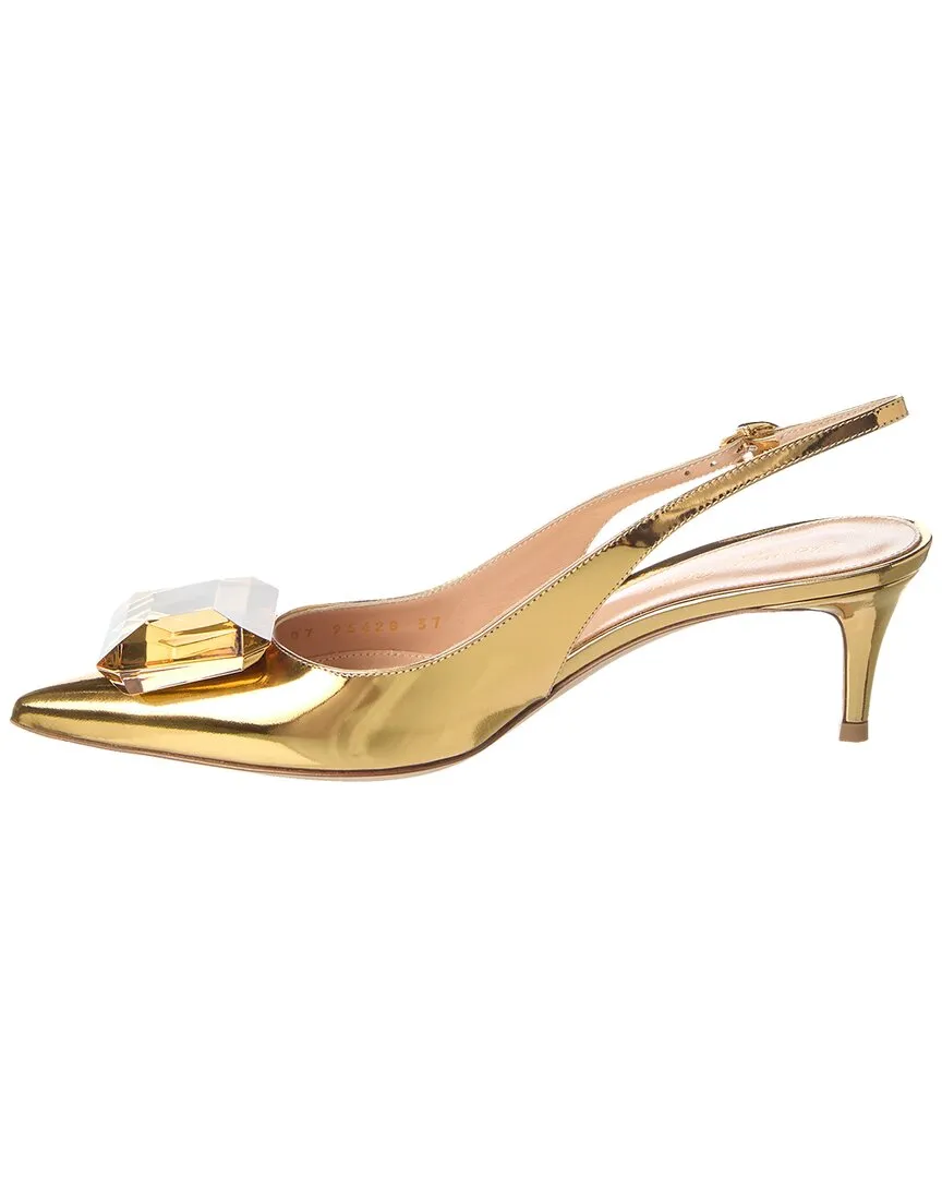 Gianvito Rossi Jaipur 55 Leather Slingback Pump