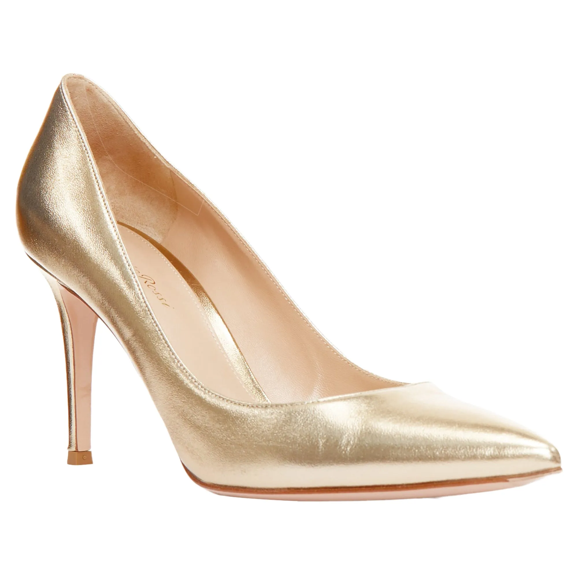 Gianvito Rossi Metallic Leather Pointy Pump Heels