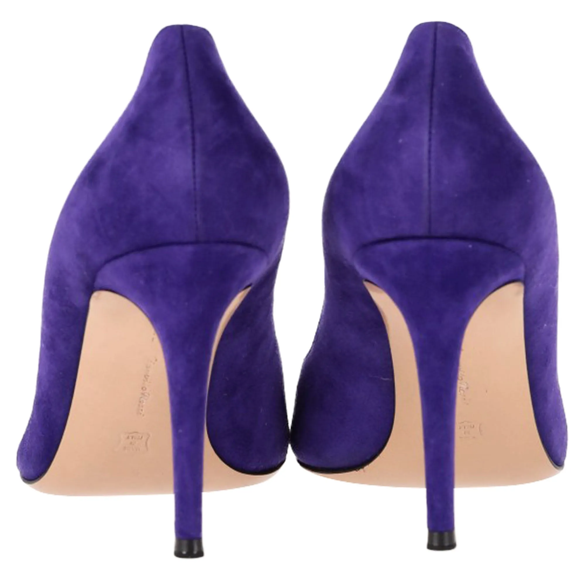 Gianvito Rossi Pointed Toe Pumps in Indigo Suede