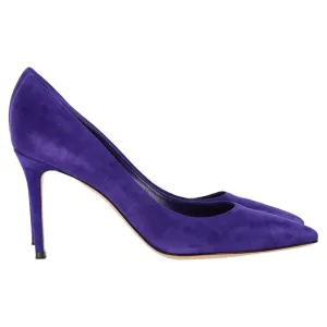 Gianvito Rossi Pointed Toe Pumps in Indigo Suede