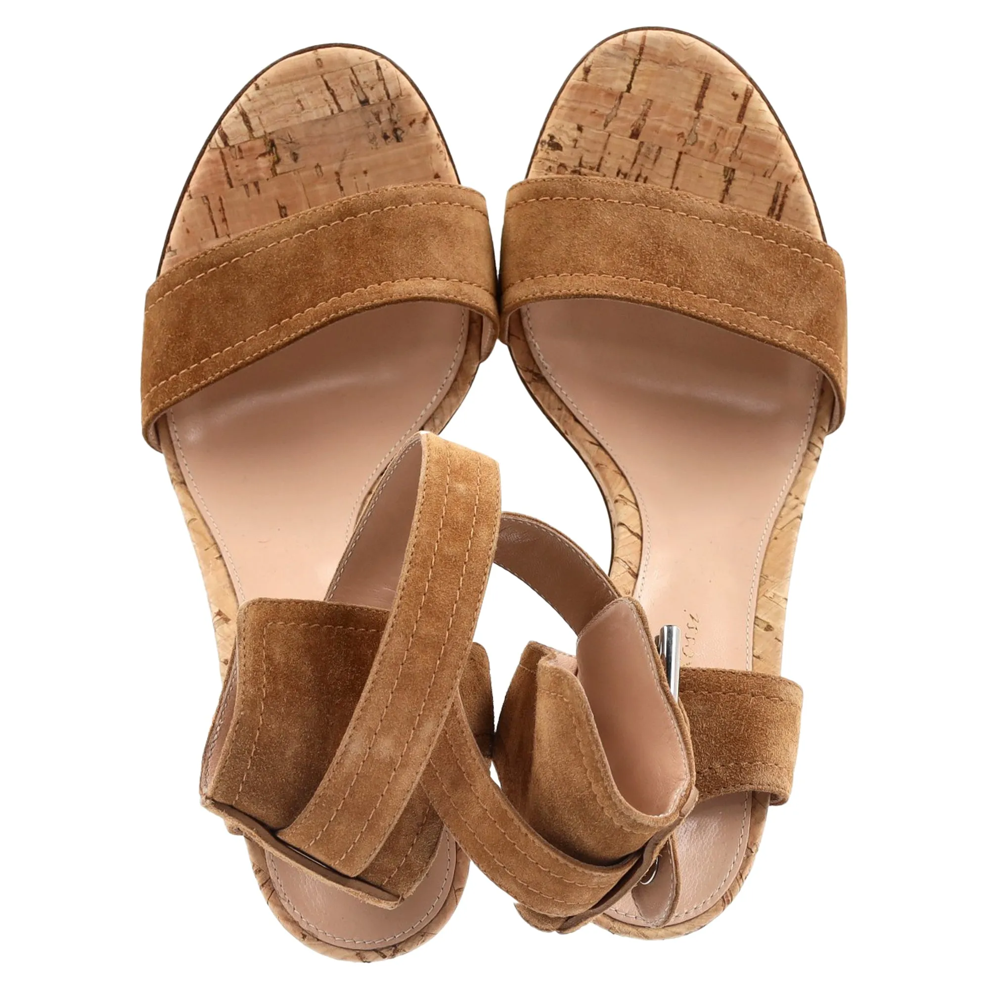 Gianvito Rossi Portofino Wedge in Brown Suede