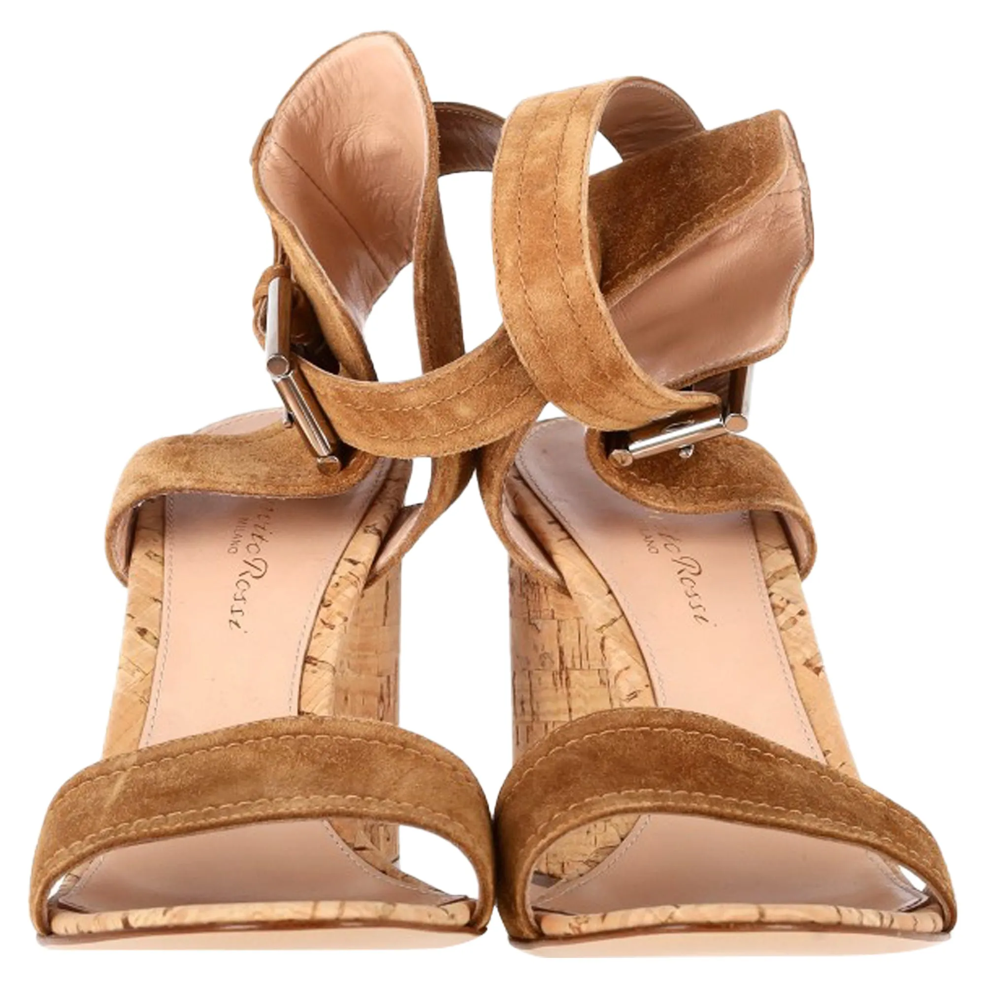 Gianvito Rossi Portofino Wedge in Brown Suede