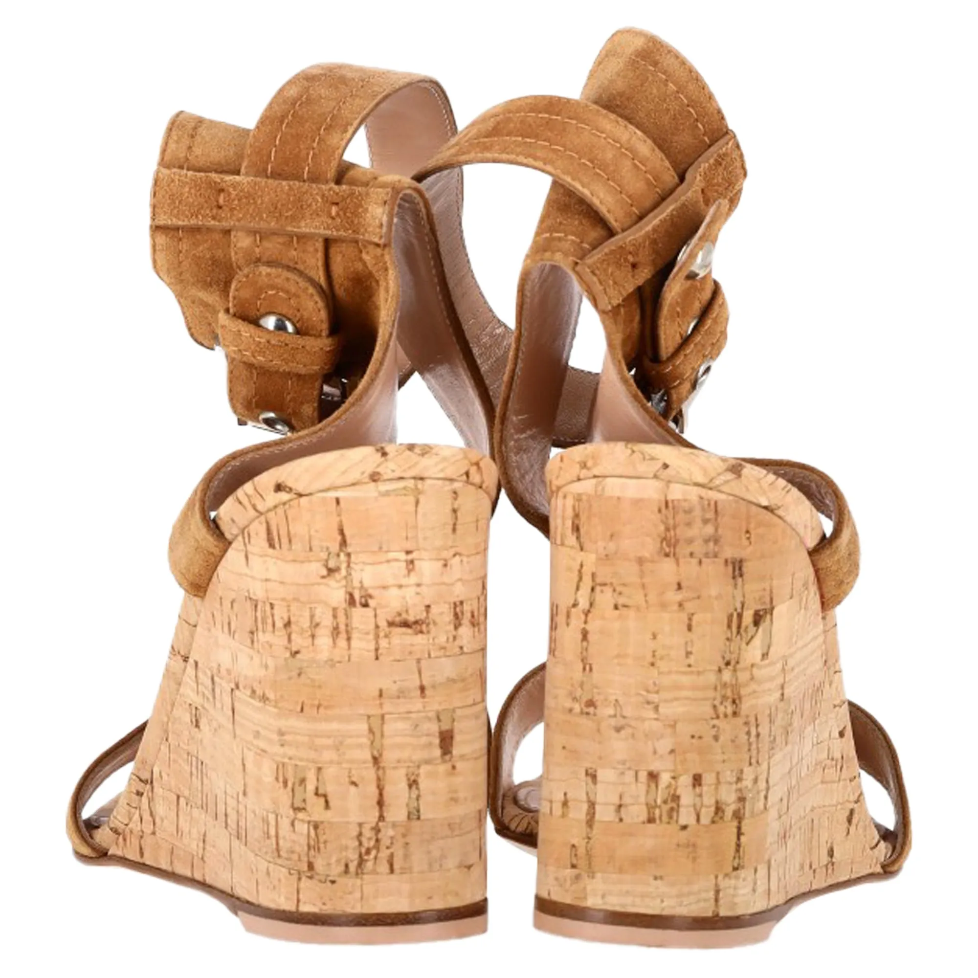 Gianvito Rossi Portofino Wedge in Brown Suede