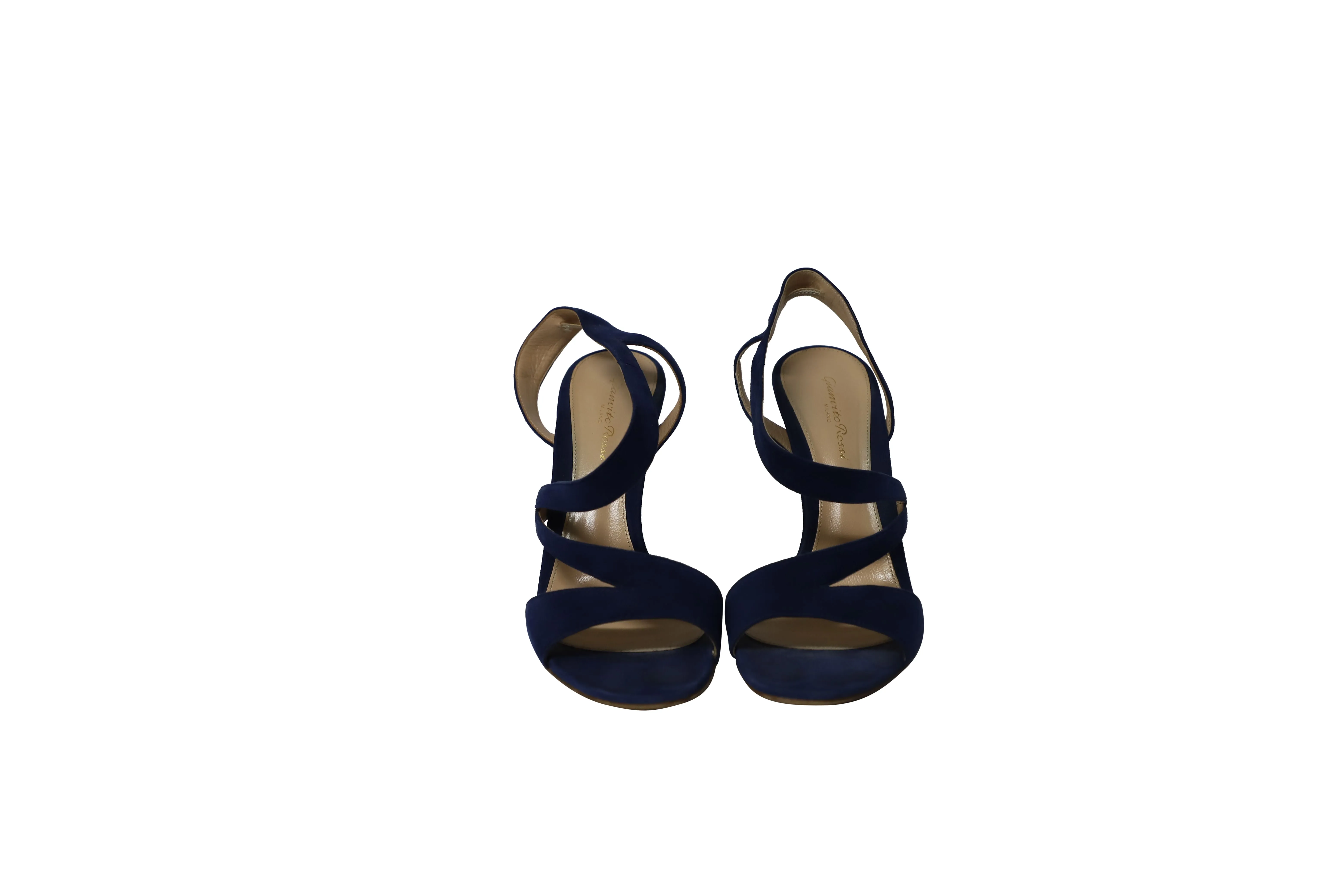 Gianvito Rossi Strappy Heels in Royal Blue Suede