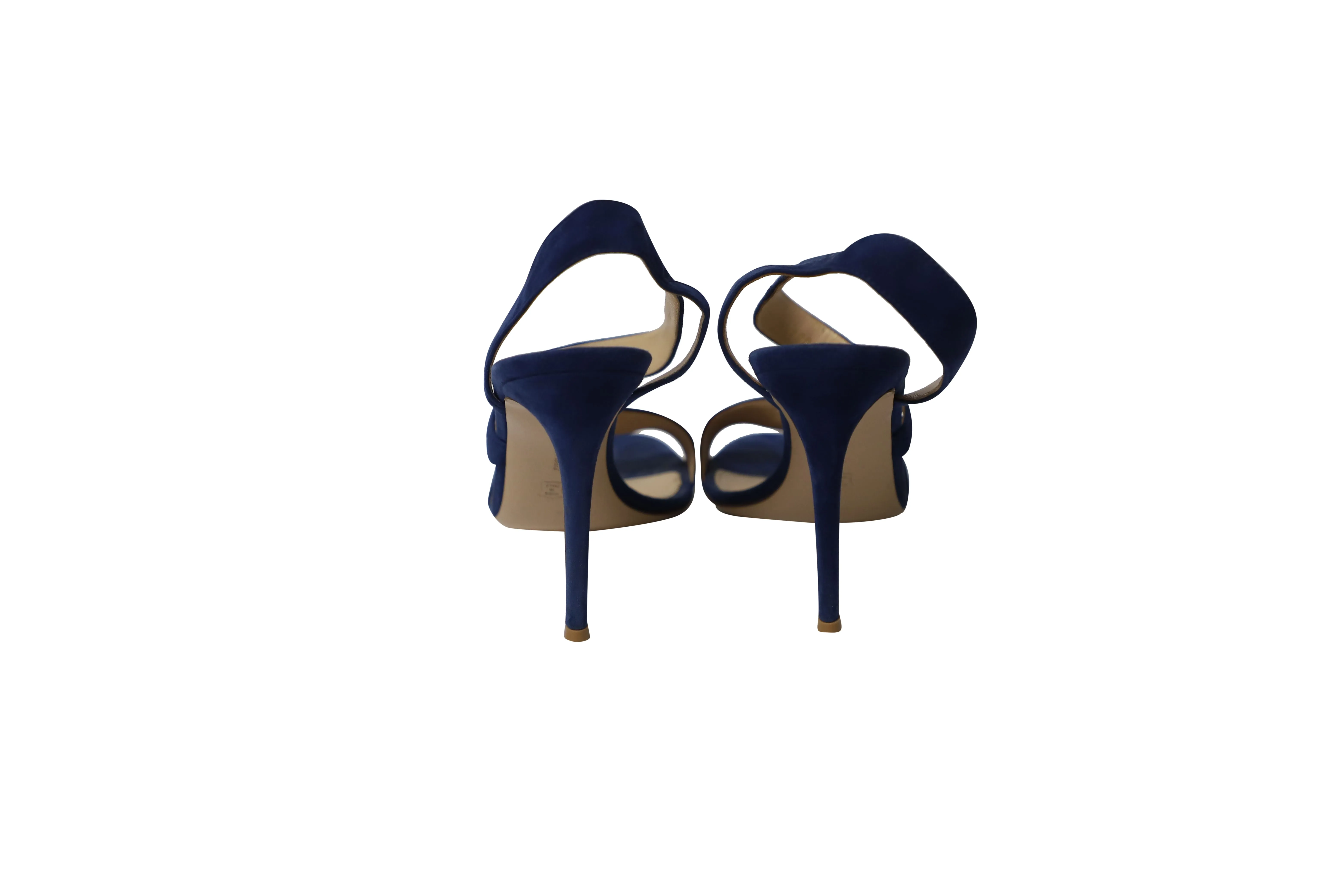 Gianvito Rossi Strappy Heels in Royal Blue Suede
